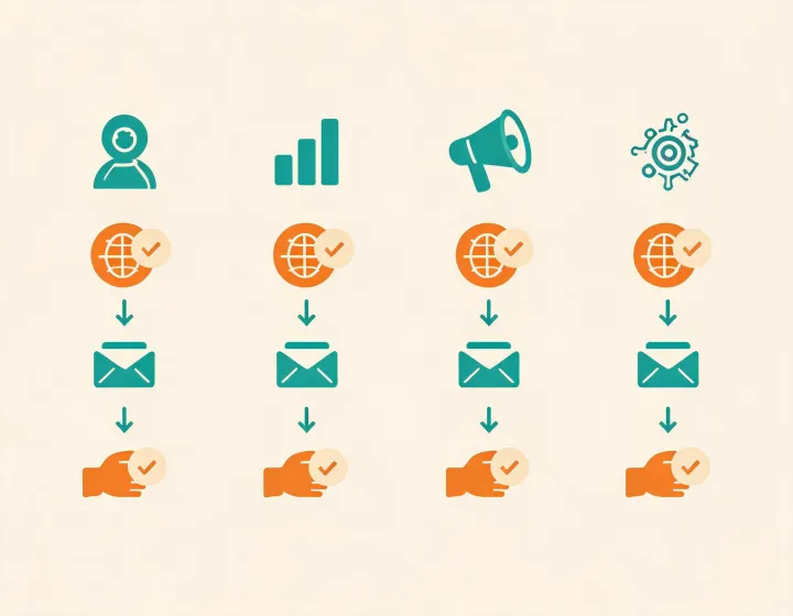 Four email prospecting decision paths